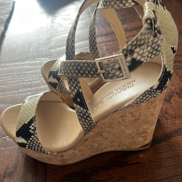 Jimmy Choo Portia  python embossed wedges - Picture 4 of 6